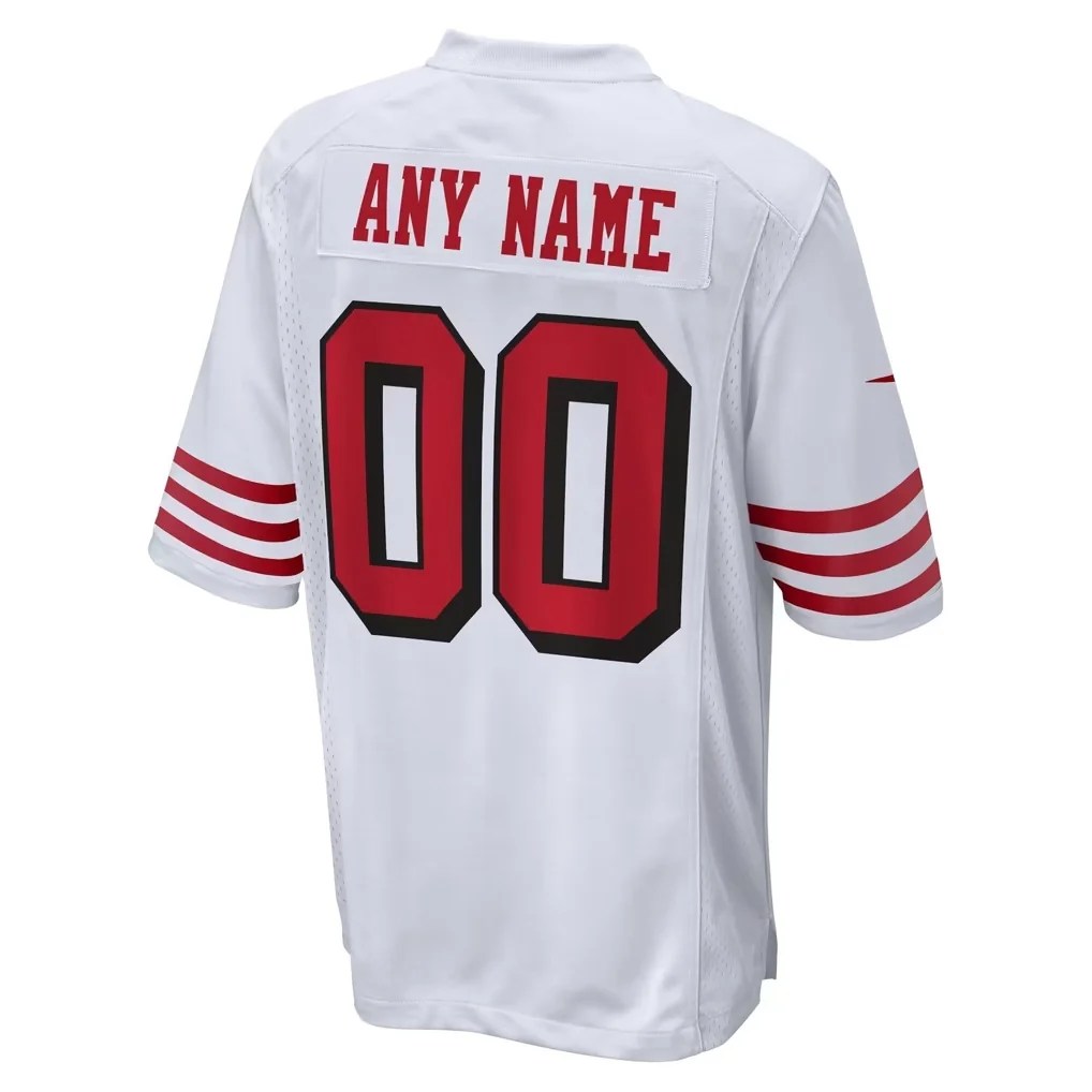 San Francisco 49ers away white jersey back - personalise any name and number