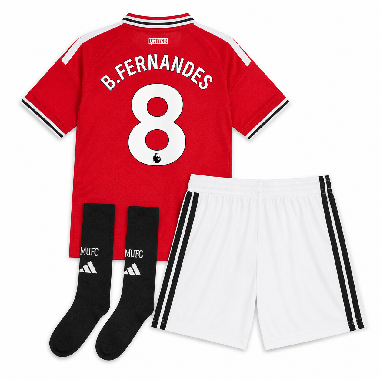 B.Fernandes Manchester United Home Kids Football Kit 2026/27