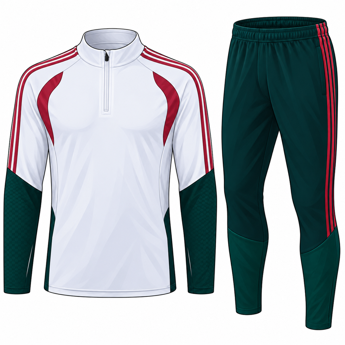 Real Madrid White & Green Training Tracksuit 25/26